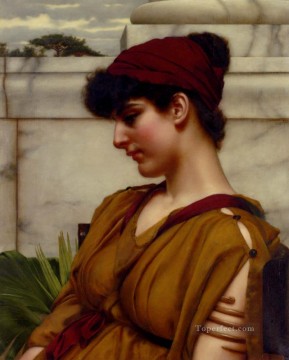 ジョン・ウィリアム・ゴッドワード Painting - 横顔の古典美 新古典主義の女性 ジョン・ウィリアム・ゴッドワード